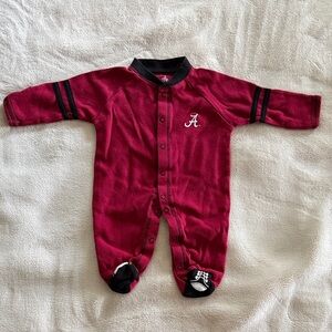 Crimson Baby Footie with Black Trim